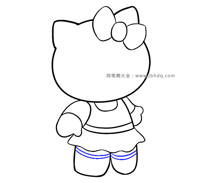 第11步：在每个腿上画两条弯曲的平行线。