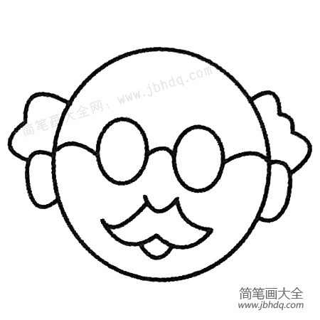 4.最后画胡子和嘴巴。