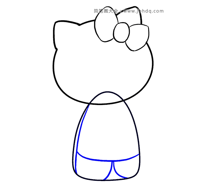 第5步：在身体里画出脚。