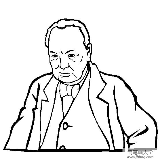历史人物图片 丘吉尔简笔画画像