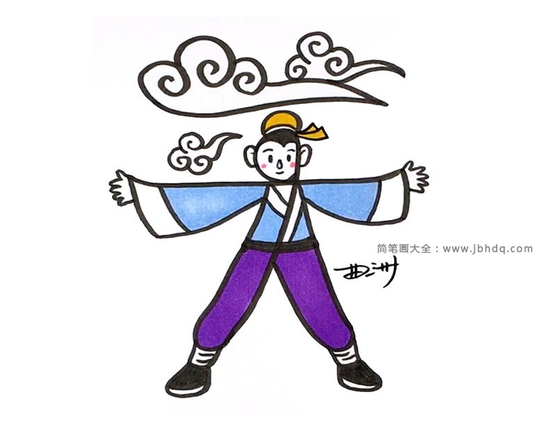 简单的古装人物简笔画