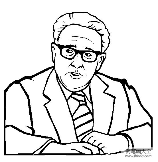 历史人物图片 亨利基辛格简笔画画像
