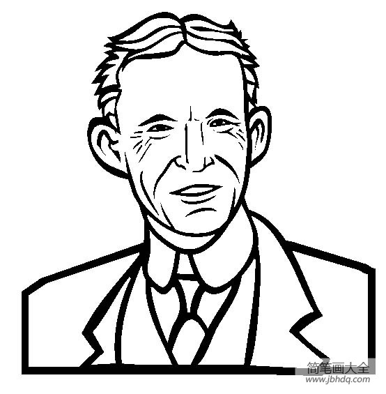 历史人物图片 亨利福特简笔画画像