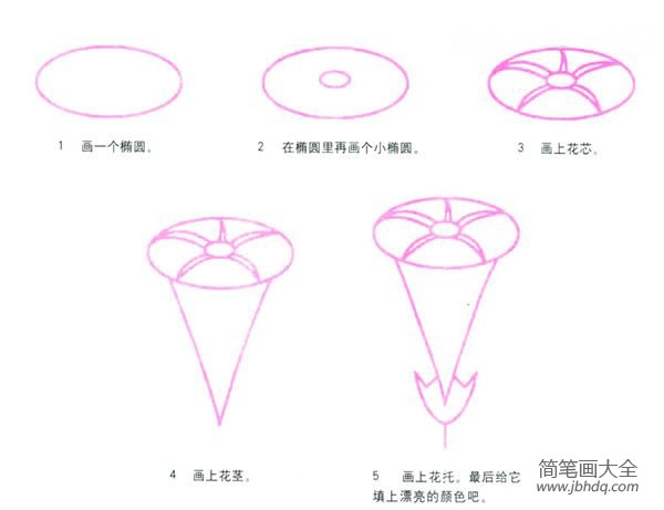 红色大玫瑰花的画法