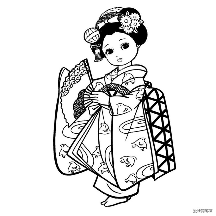 中国古典美女简笔画图片3