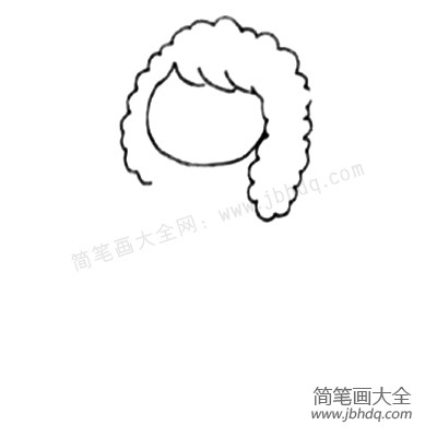 1.画出脸和头发的形状。