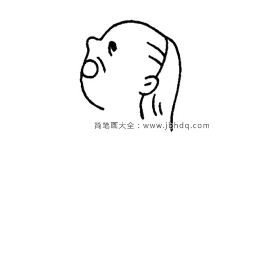 3.接着画头发。