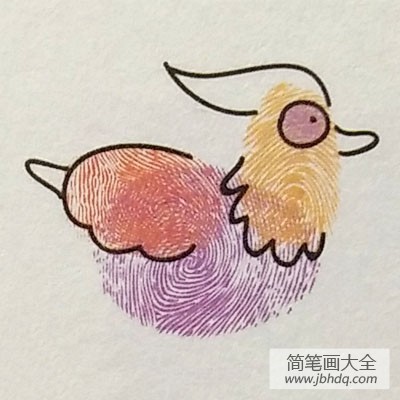 鸳鸯指印画教程