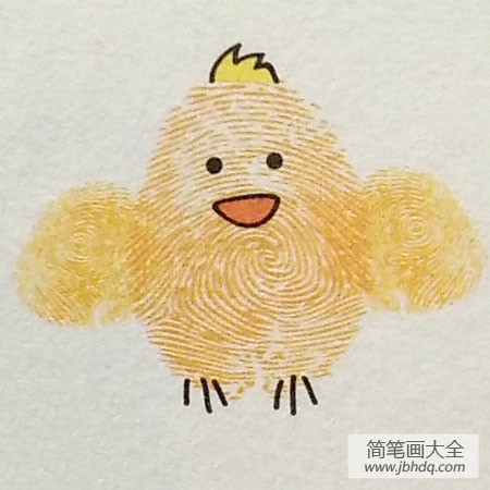 雏鸡指印画教程