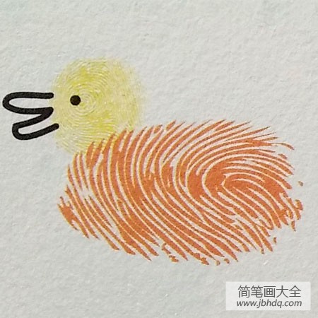 小鸭子指印画教程