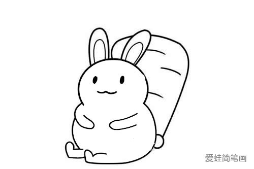 小白兔胡萝卜简笔画