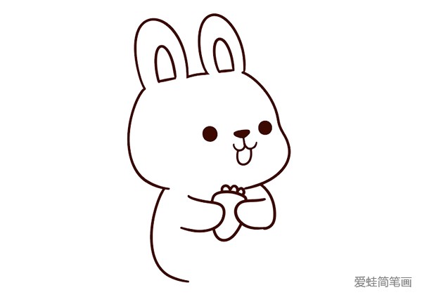 抱着胡萝卜的小兔子简笔画