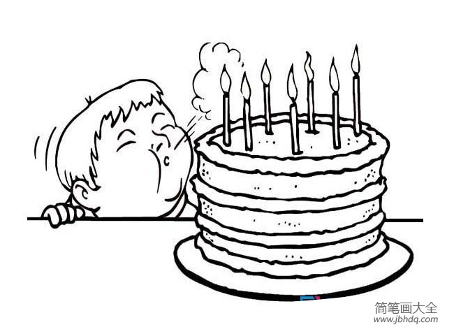 节日简笔画素材 过生日的小寿星