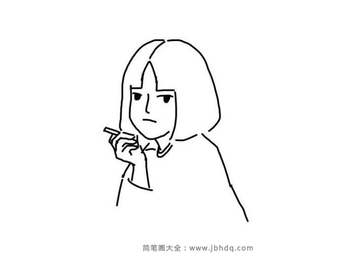 漂亮的女孩简笔画图片3