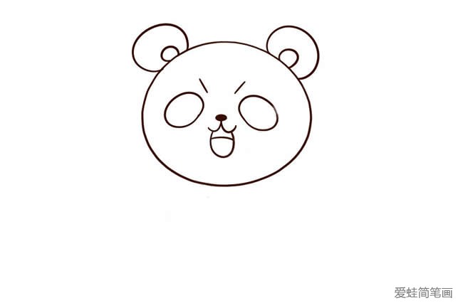 去上学的熊猫宝宝简笔画