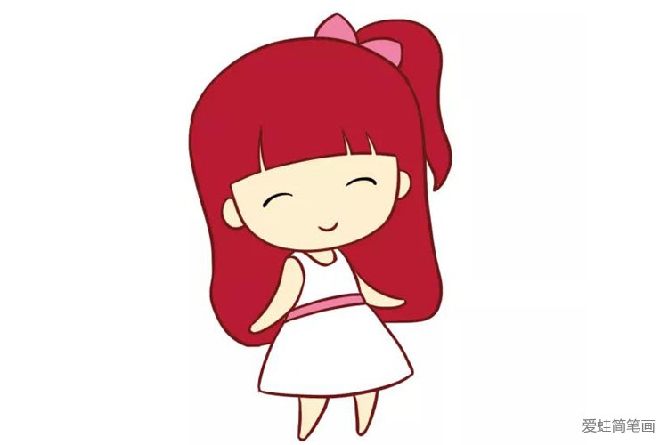 可爱小女孩简笔画图片1
