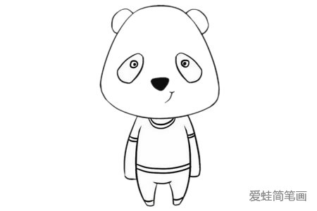 卡通熊猫简笔画