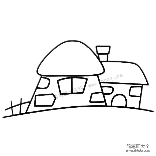 石头房子简笔画图片