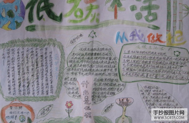 关于低碳,生活习惯的手抄报