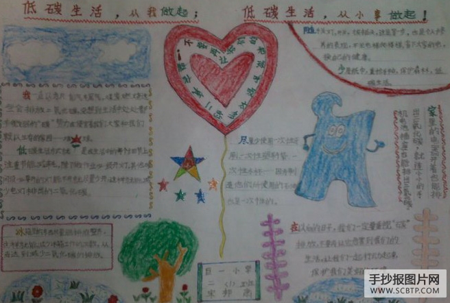 低碳,美好生活的手抄报