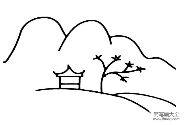 风景简笔画 大山风景简笔画