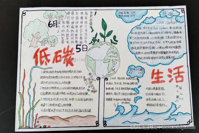 “两型社会,低碳生活”主题手抄报
