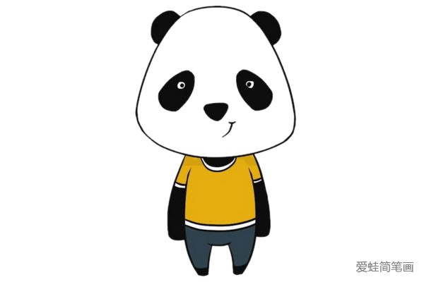 卡通熊猫简笔画