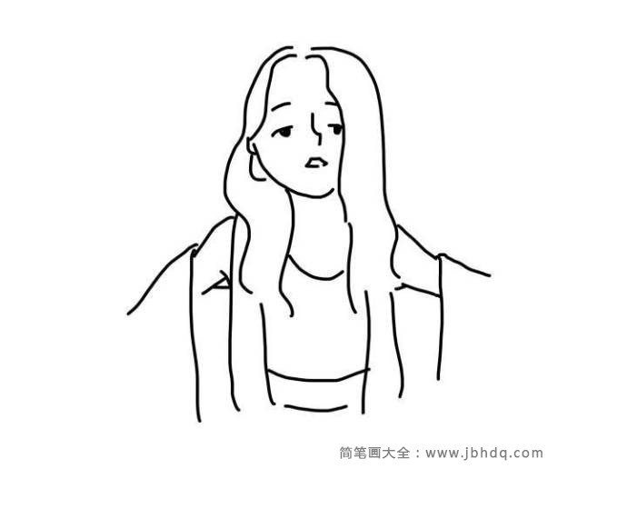 漂亮的女孩简笔画图片7