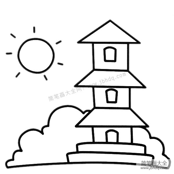宝塔简笔画图片