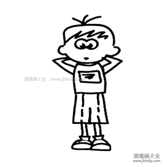 悠闲的小男孩简笔画