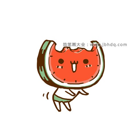 超萌的西瓜表情插画4