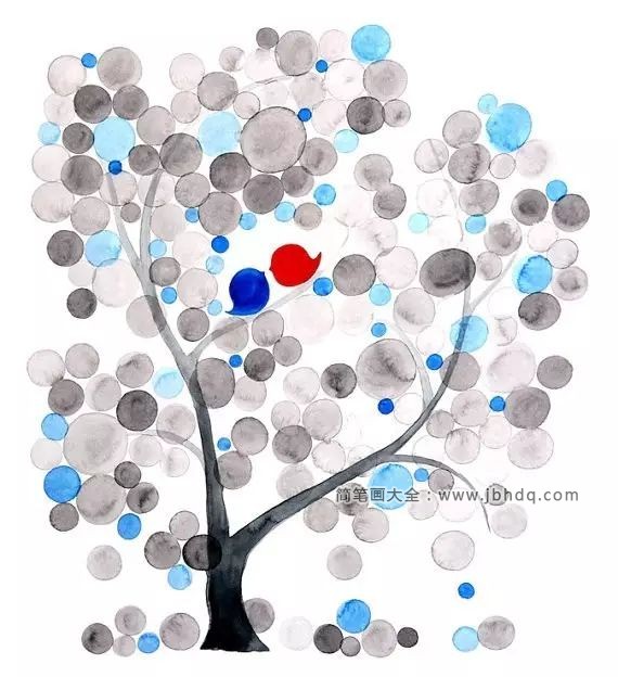 小清新的大树插画设计5