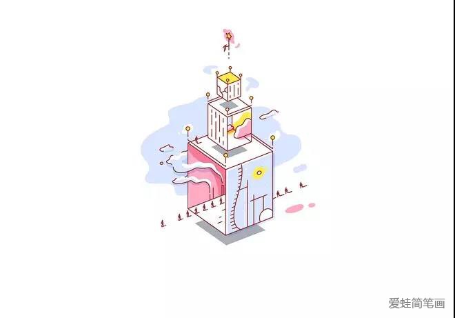 简约线条风格的旅行记录插画12