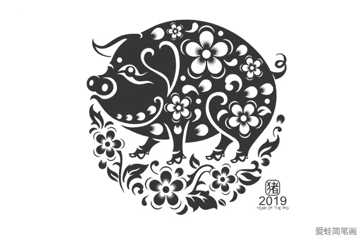 2019新年剪纸插画3