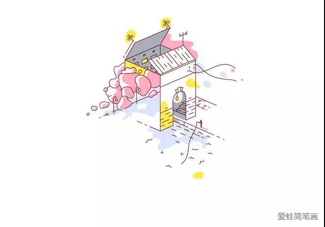 简约线条风格的旅行记录插画10