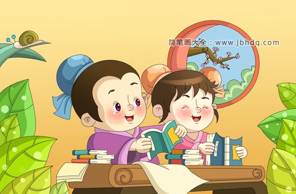古代神童故事插画图片