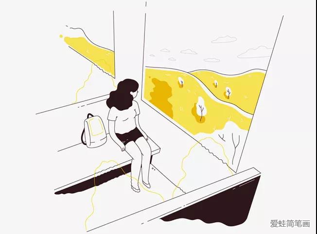 简约线条风格的旅行记录插画3