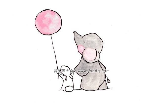 大象和小兔插画图片2