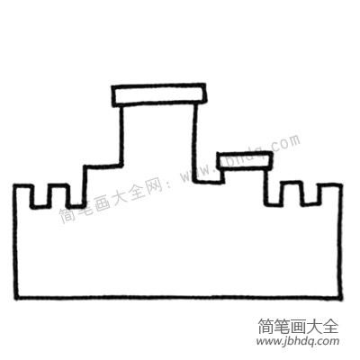 2.直线组合画城墙