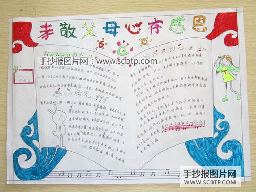 “感恩于心,感恩母亲”主题的手抄报