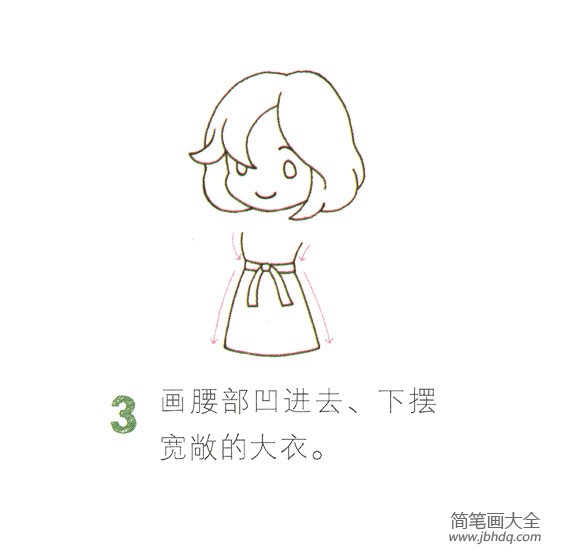 购物的小女孩简笔画