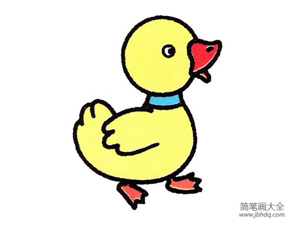 儿童可爱小鸭子简笔画图片素描彩图