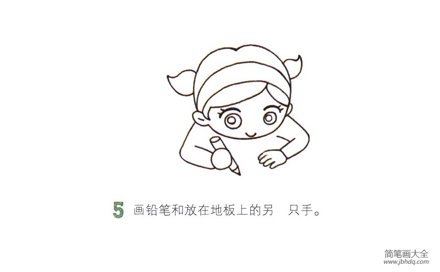 写日记的小女孩简笔画