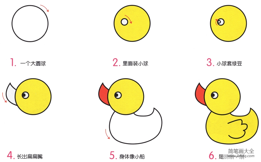 小鸭子的简笔画画法