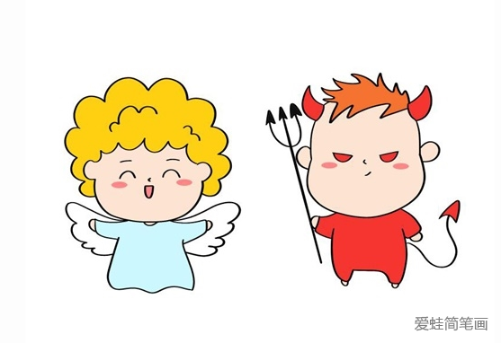 天使与恶魔怎么画