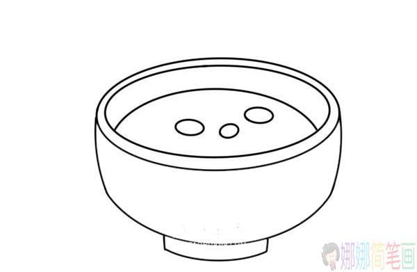 一碗热腾腾的汤食物简笔画