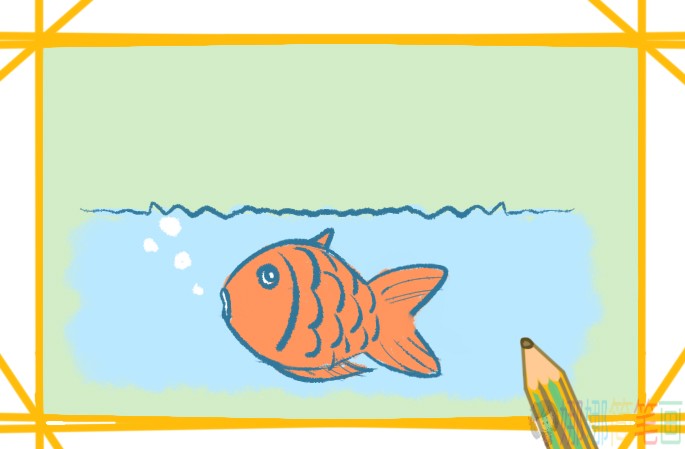 水里的鱼简笔画