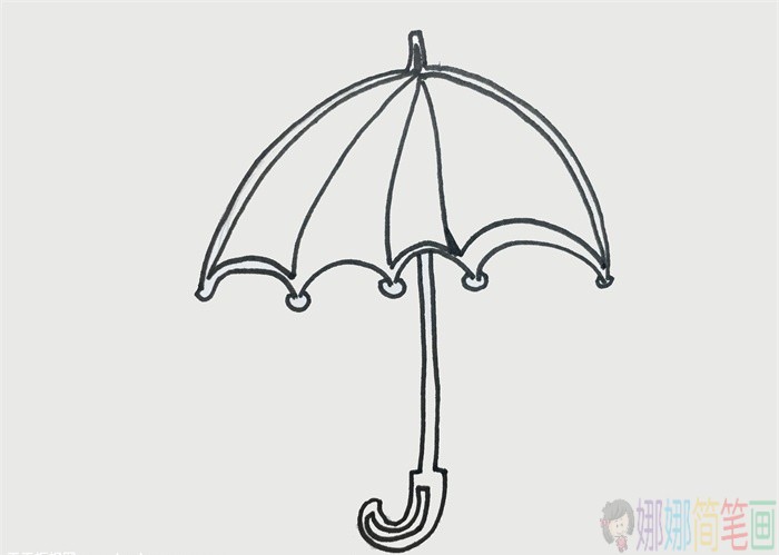 雨伞简笔画,雨伞儿童画画法