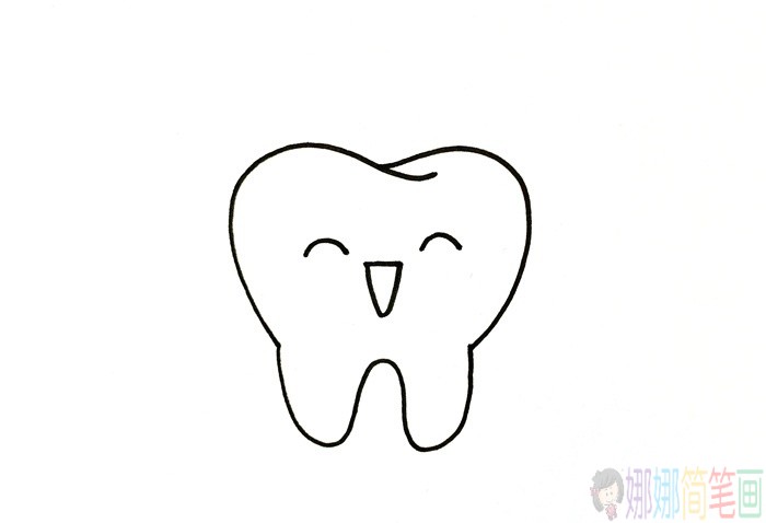 牙齿儿童简笔画画法