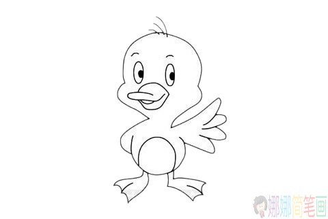 小鸭子简笔画的简单画法步骤图片大全